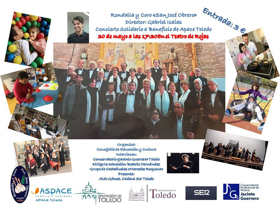 Cartel del concierto solidario a beneficio de Apace Toledo.