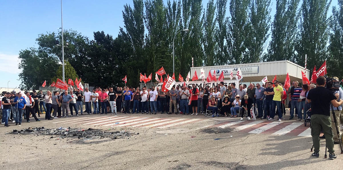 Jornada de huelga en la fábrica de ICSA en Toledo.