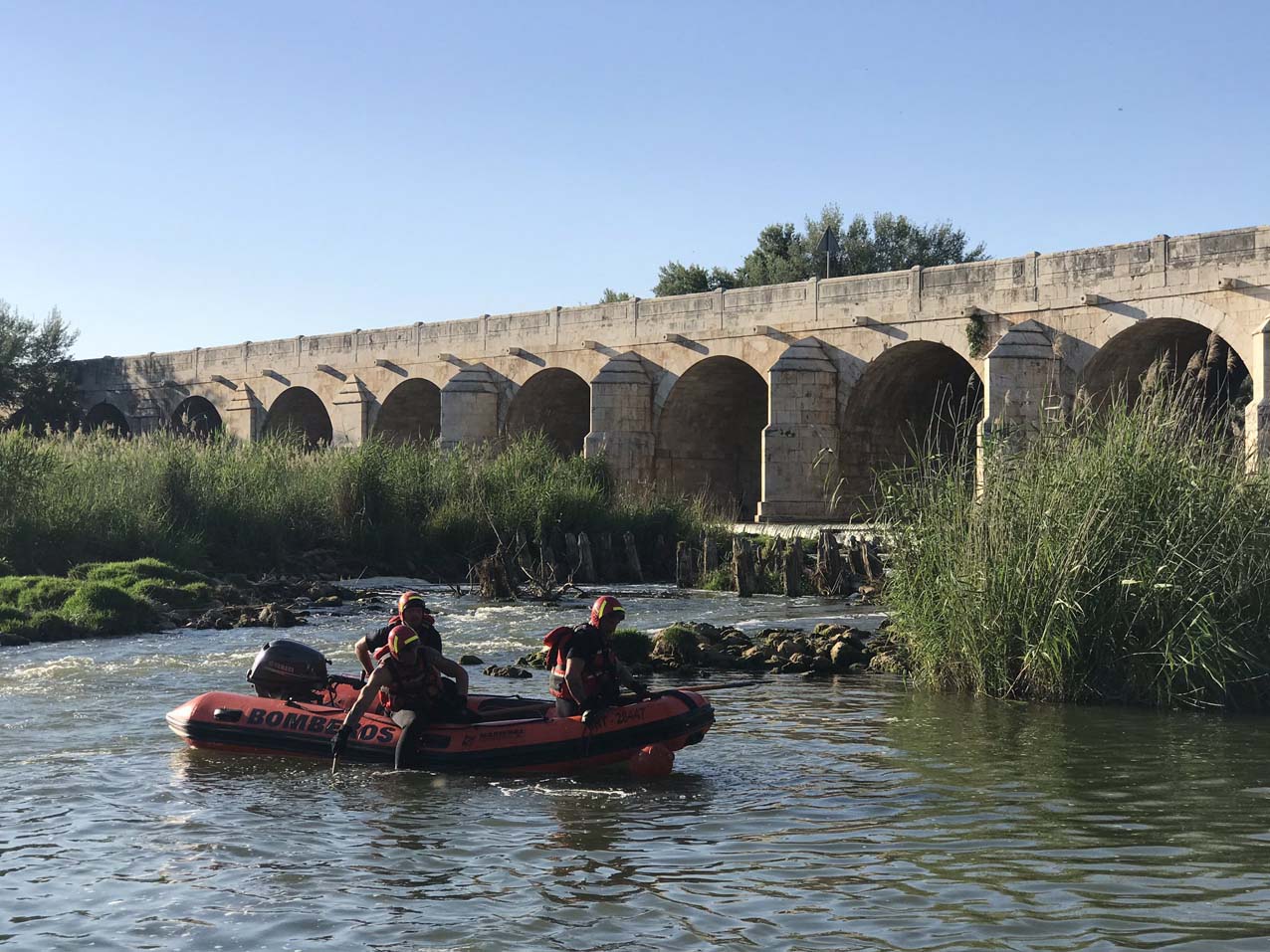 Los Bomberos de la Comunidad de Madrid trabajando en el rescate.