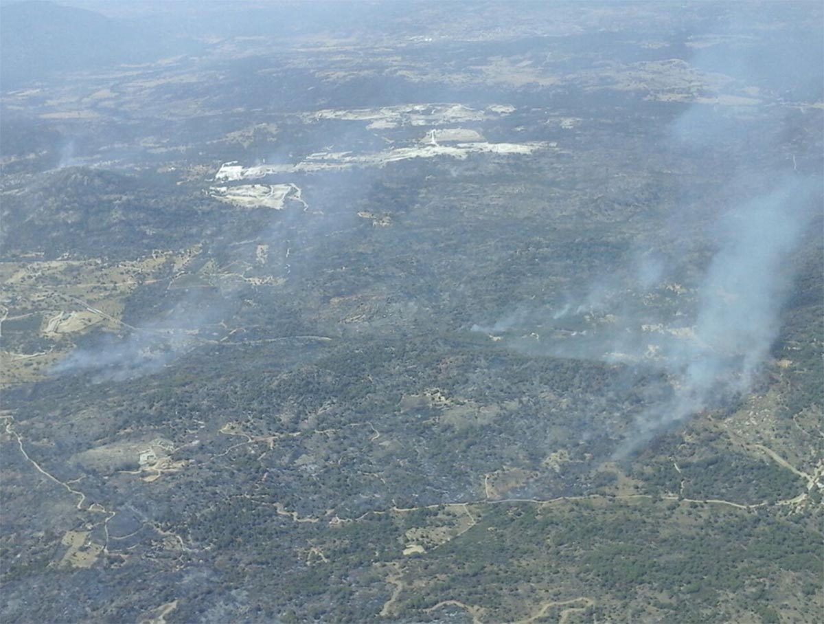 Zona del incendio de Cadalso/Cenicientos tomada pasadas las 16 horas