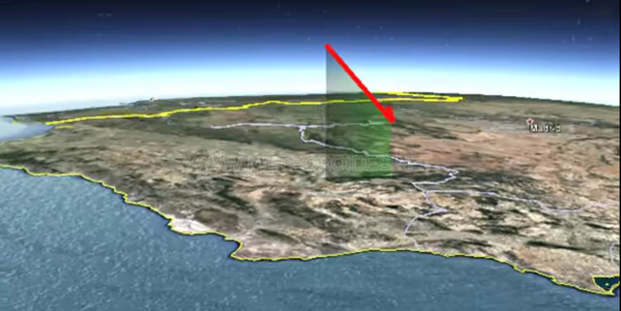 Esta es la trayectoria que tomó el trozo de asteroide.