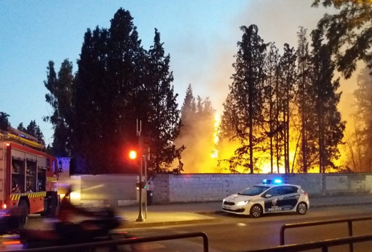 Incendio junto al Circo Romano, en Toledo.
