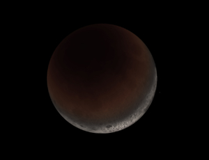 Eclipse lunar parcial que tuvo lugar en 2019.