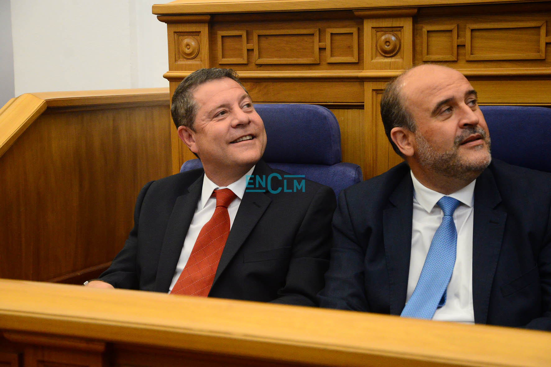 El presidente y el vicepresidente en funciones de CLM, Emiliano García-Page y José Luis Martínez Guijarro.