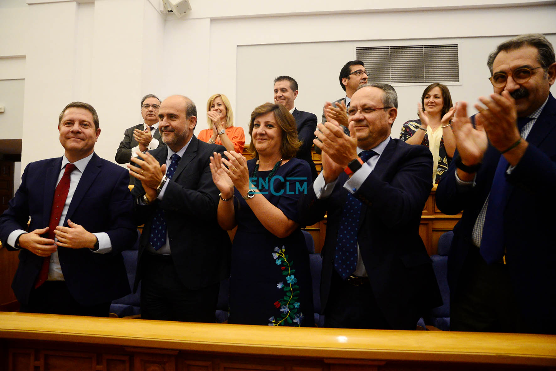 Emiliano García-Page, José Luis Martínez Guijarro, Patricia Franco, Juan Alfonso Ruiz Molina y Jesús Fernández Sanz.