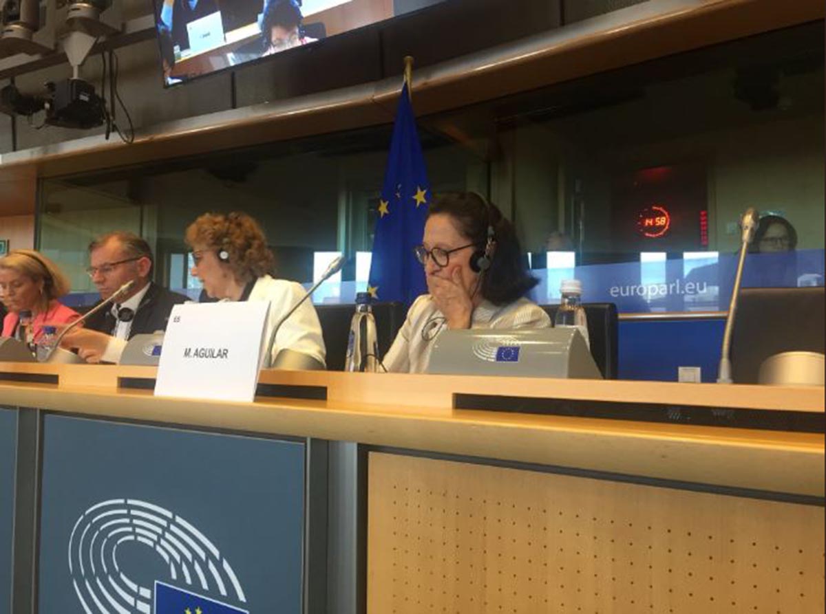 Mazaly Aguilar, en el Parlamento europeo