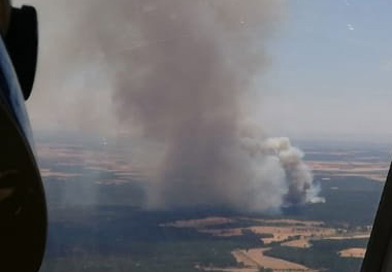 Imagen del incendio declarado en Barchín del Hoyo.