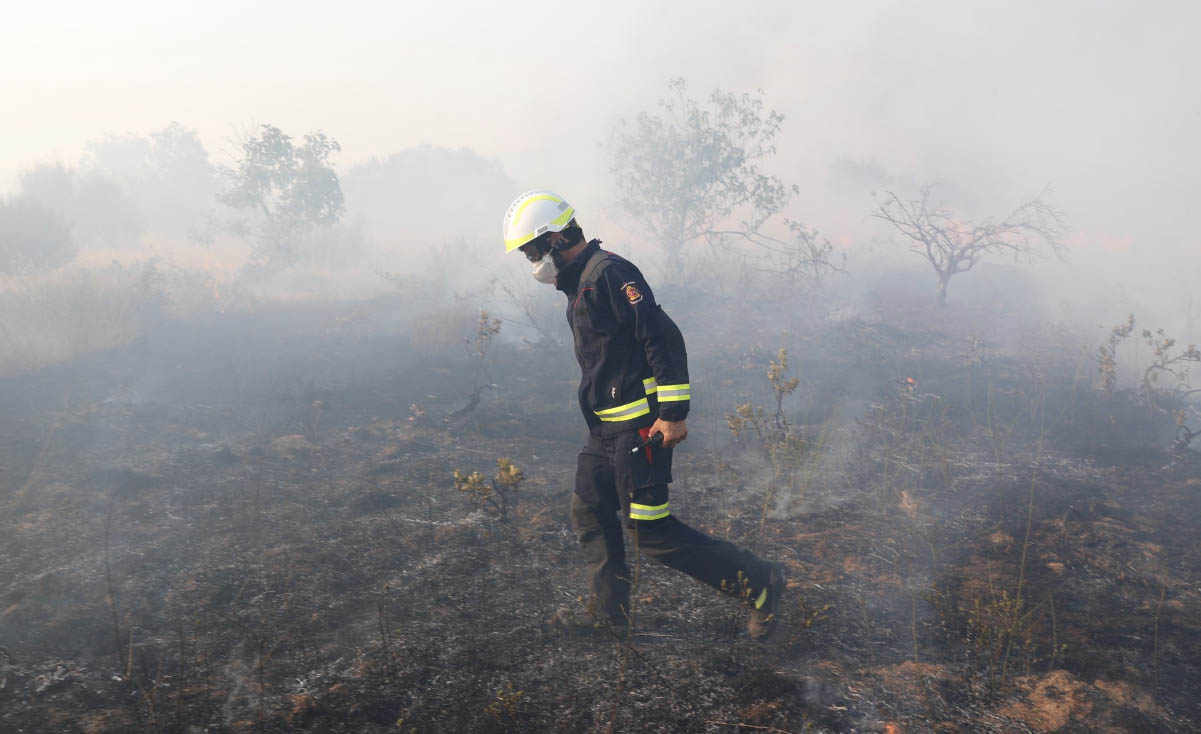 Imagen del incendio declarado en Almorox. Foto: @112cmadrid