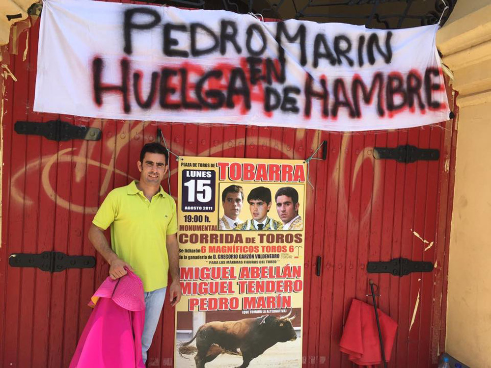 Imagen publicada por el propio Pedro Marín en su cuenta de Facebook durante los días que ha estado en huelga de hambre.