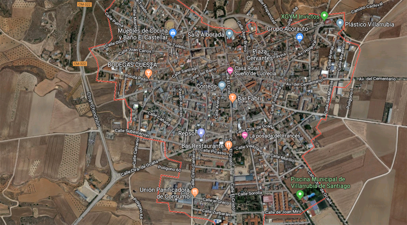 Vista aérea de Villarrubia de Santiago, en la provincia de Toledo.