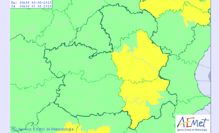 albacete Mapa de temperaturas en Castilla-La Mancha