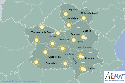 Mapa del tiempo en Castilla-La Mancha