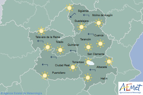 Ciudad Real Mapa del tiempo de CLM