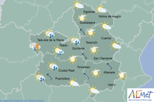 Mapa del tiempo de Castilla-La Mancha.
