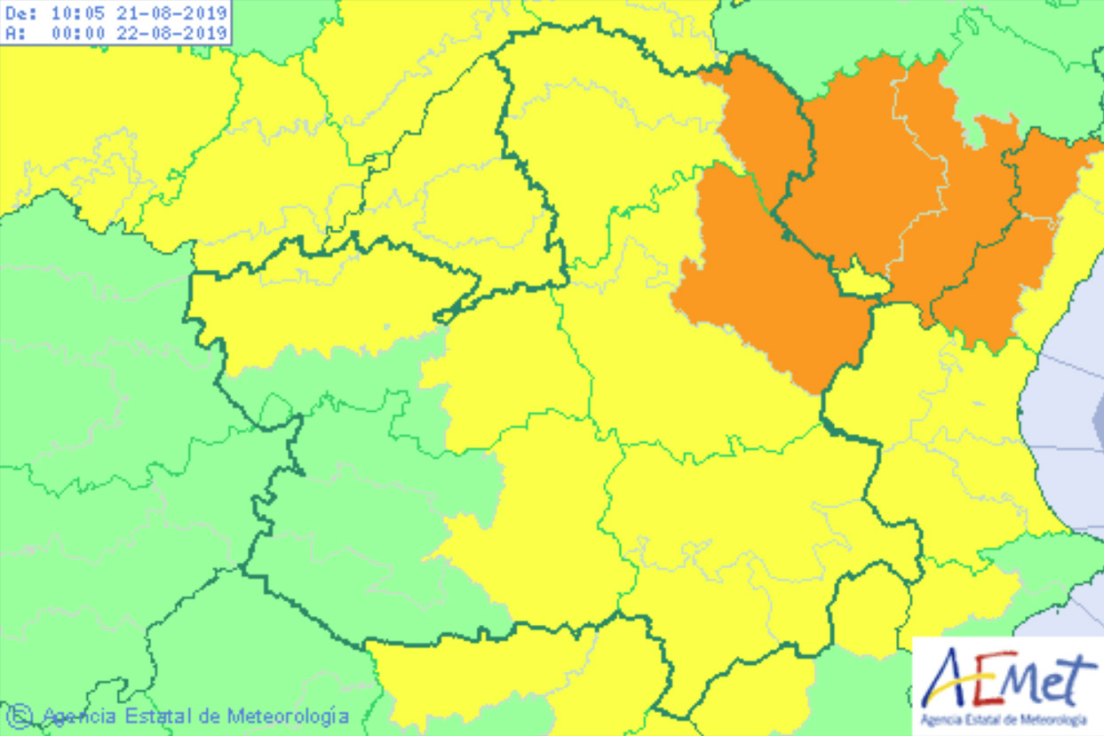 Mapa de alertas de la Aemet.