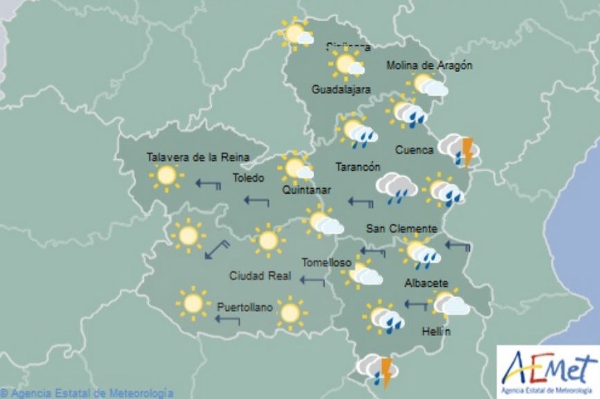 Previsiones de Aemet para mañana, martes 20 de agosto.