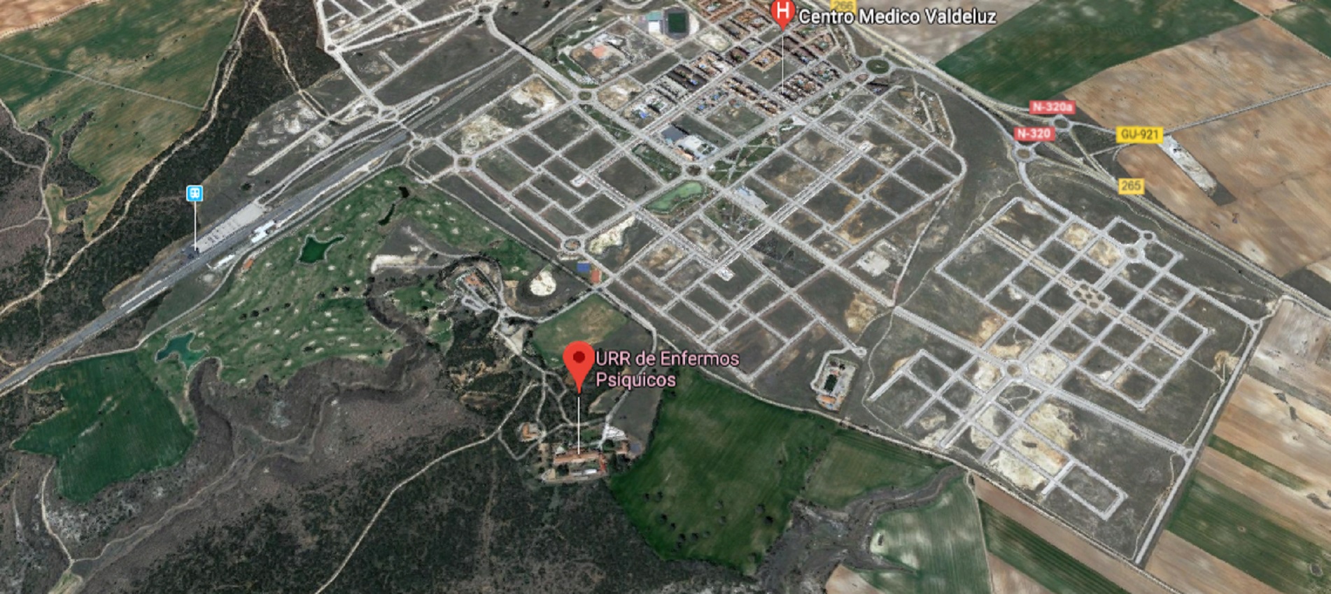 valdeluz Imagen de Google Maps del Hospital Psiquiátrico de Yebes.