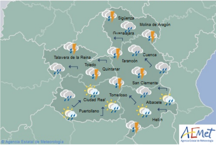 dana Previsiones de Aemet para el domingo 15.