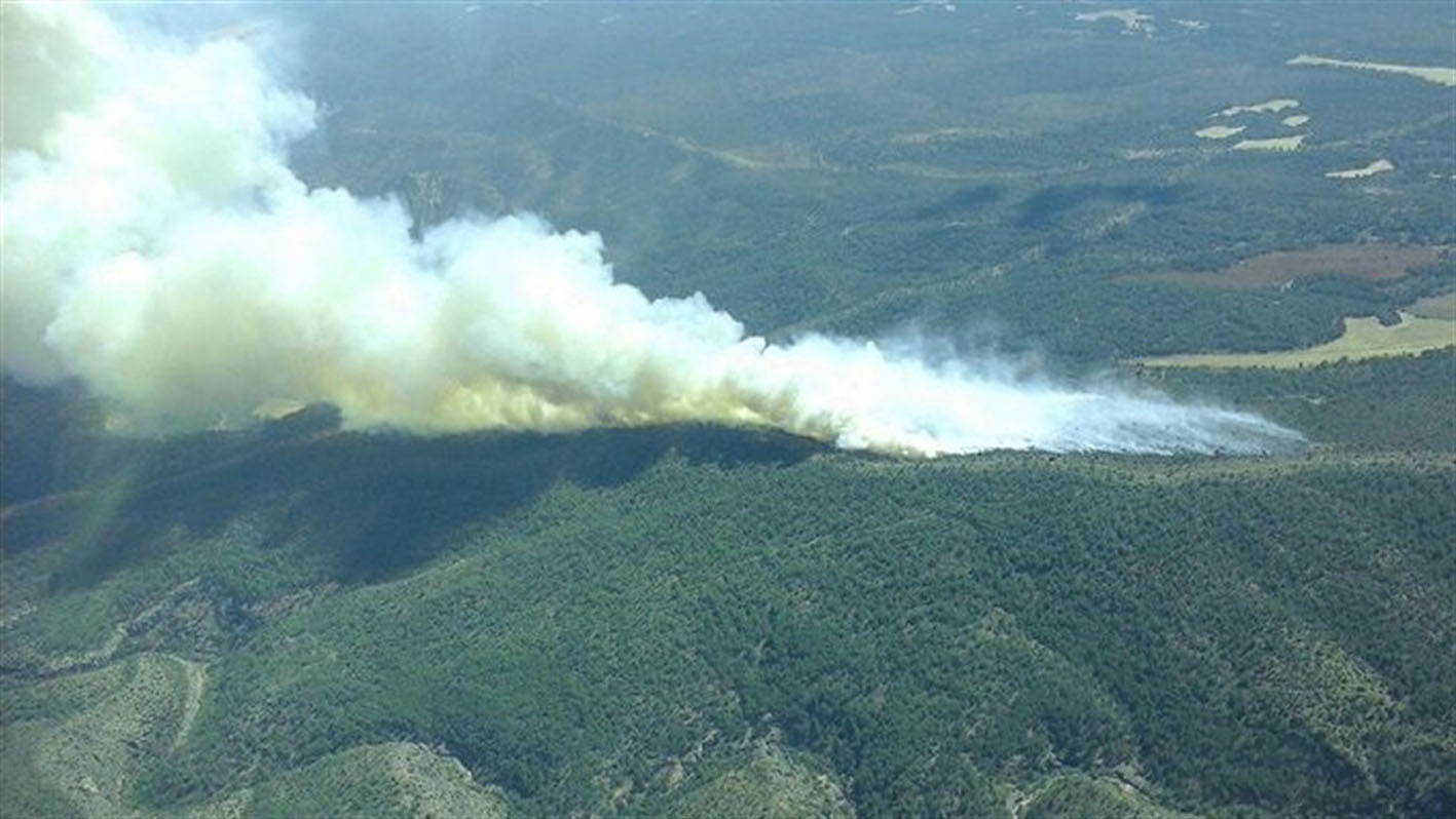 En la imagen del Infocam, el humo originado por el incendio.
