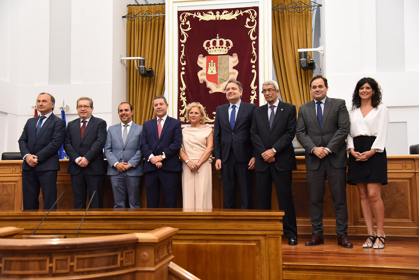 Page, junto a los miembros del Consejo Consultivo, en el que han tomado hoy posesión Araceli Muñoz, Antonio Conde y Sebastián Fuentes.
