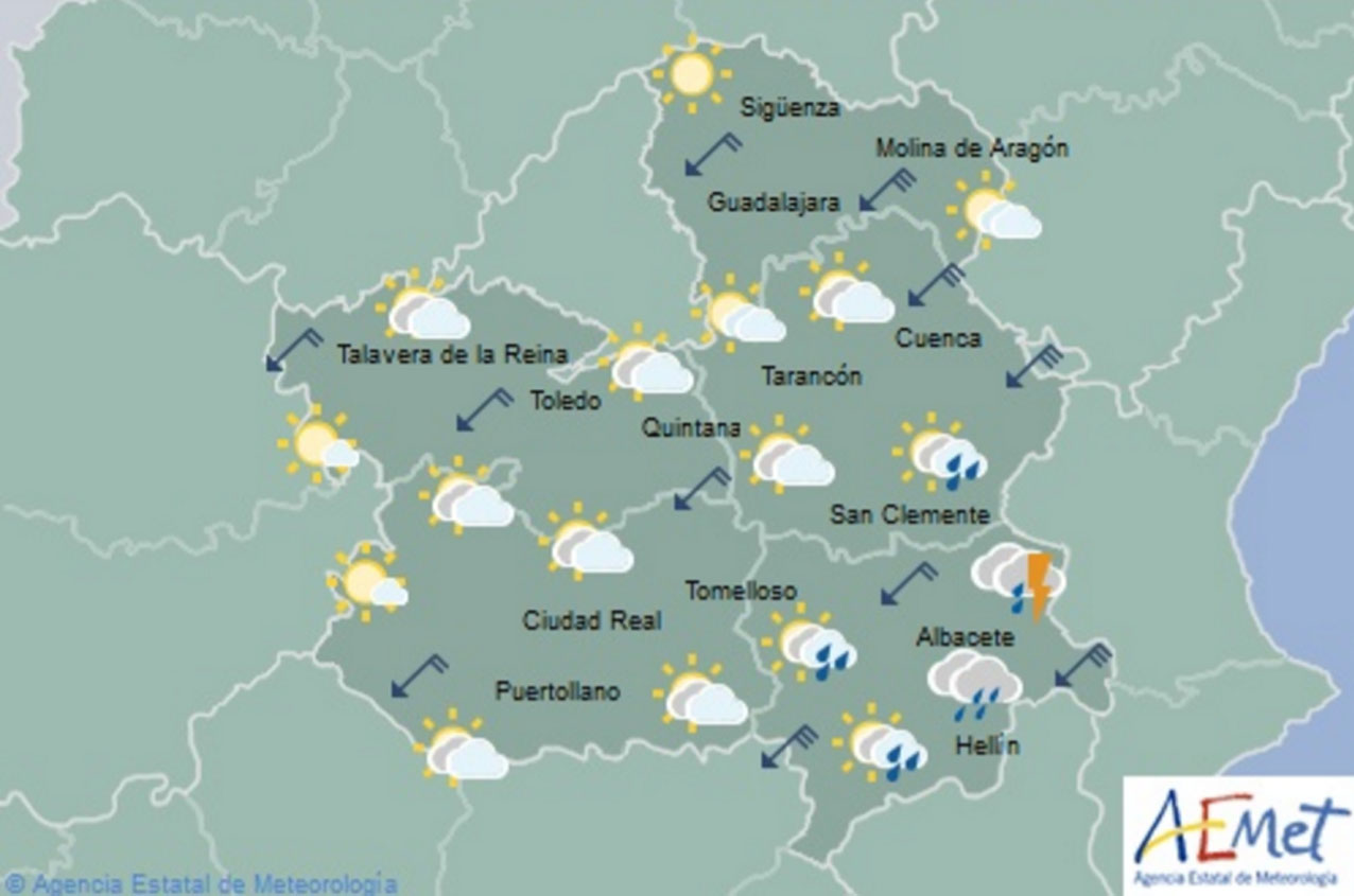 alerta amarilla Previsiones de la Aemet para hoy, miércoles 11 de septiembre, en Castilla-La Mancha.