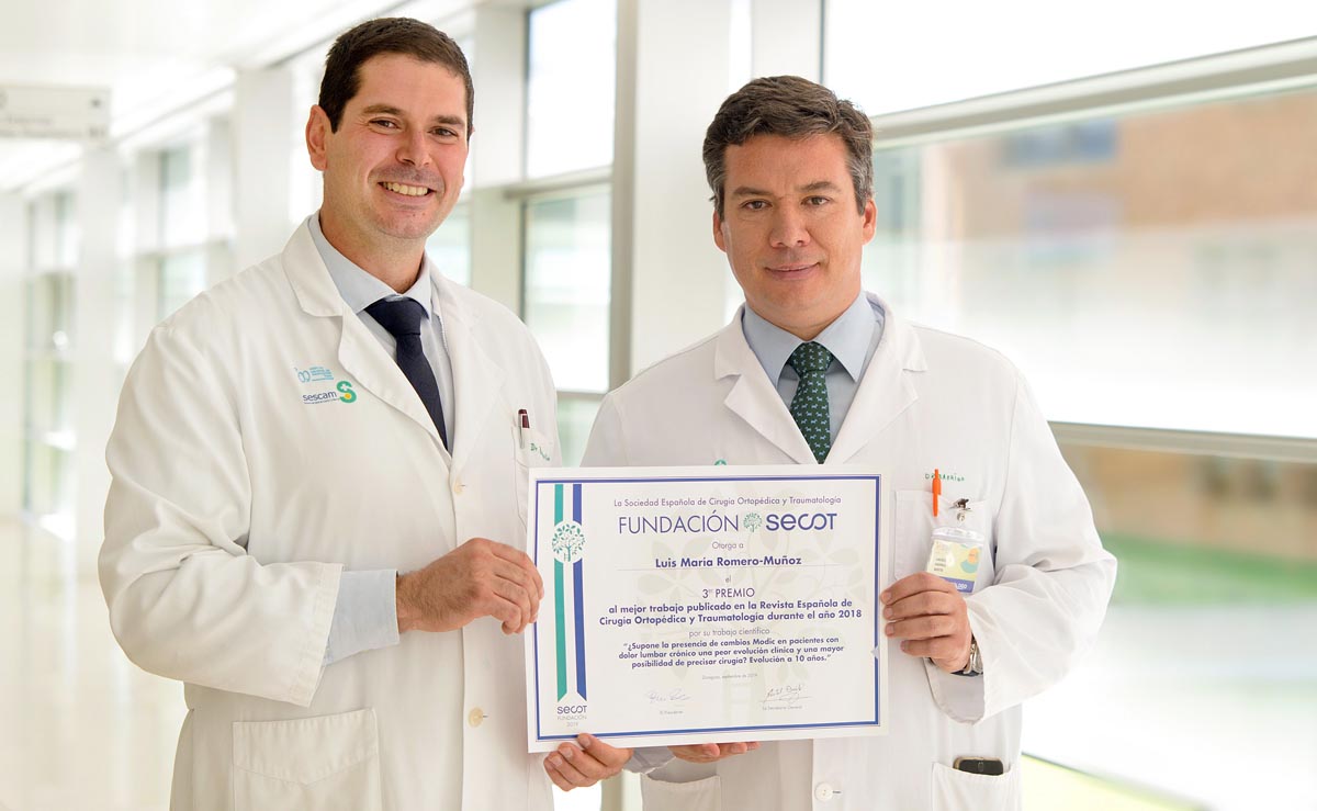 Luis Romero Muñoz y Andrés Barriga Martín avanzan en el tratamiento del dolor lumbar