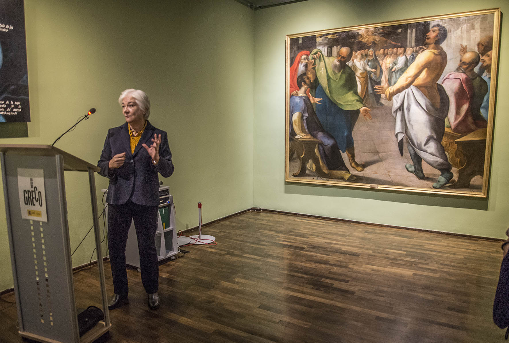 Presentación de la exposición "A través del lienzo. Cómo se restaura un cuadro" del Museo del Greco.