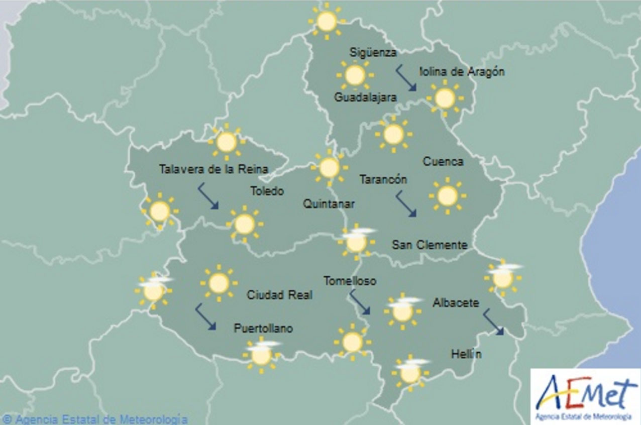 temperaturas Previsiones de Aemet para hoy, jueves 3.