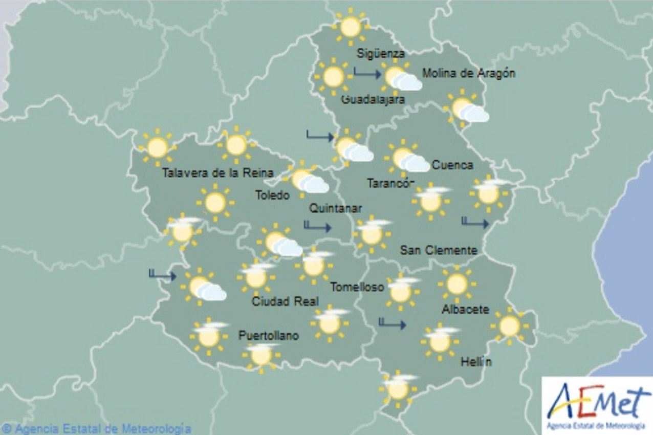 temperaturas Previsiones de la Agencia Estatal de Meteorología para hoy, martes 1.