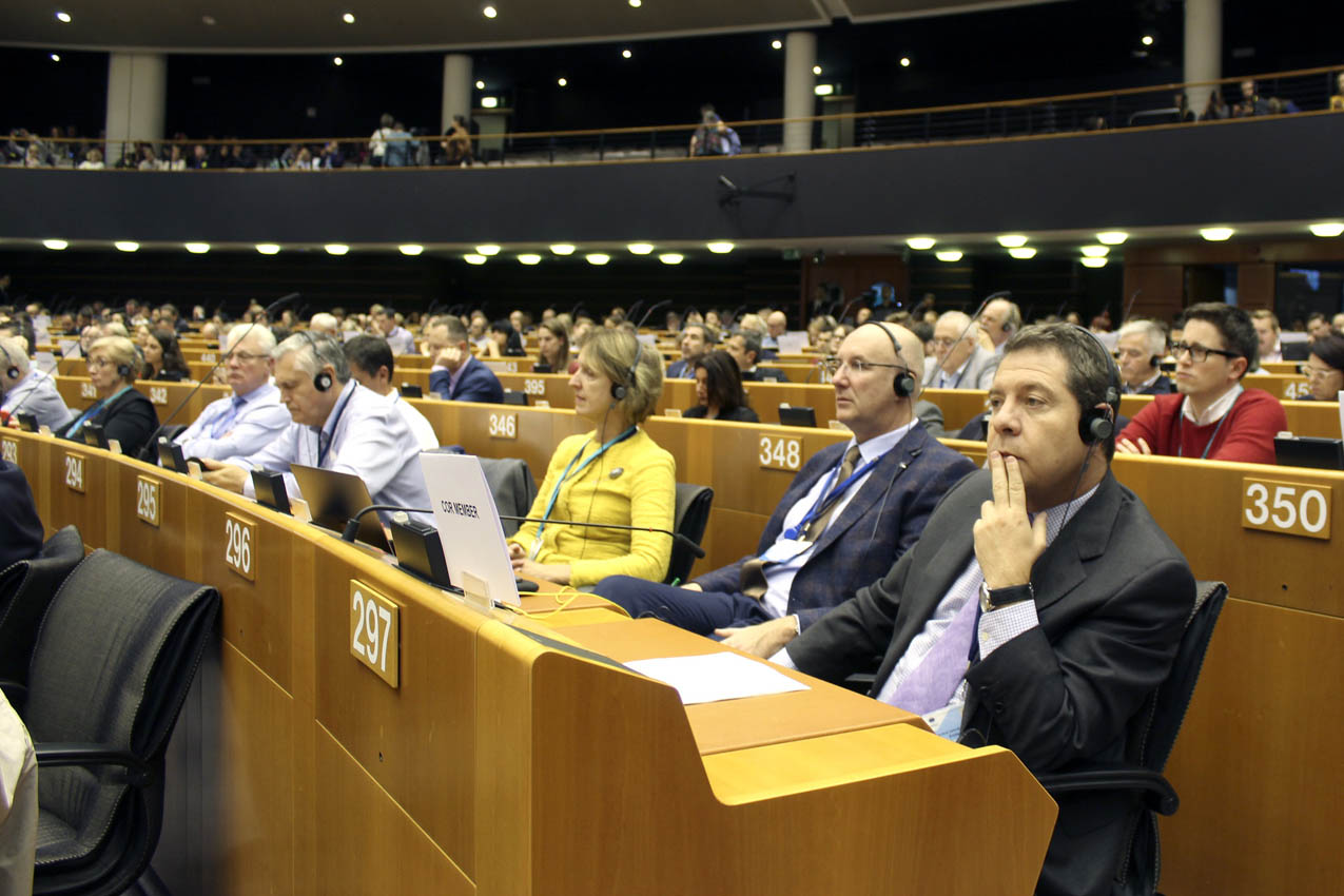 Emiliano García-Page en el Parlamento Europeo.