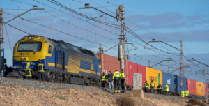 Imagen del tren accidentado.
