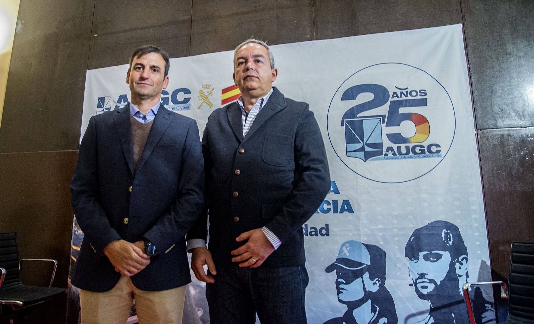 La AUGC, que representa a los guardias civiles, en la rueda de prensa de Toledo