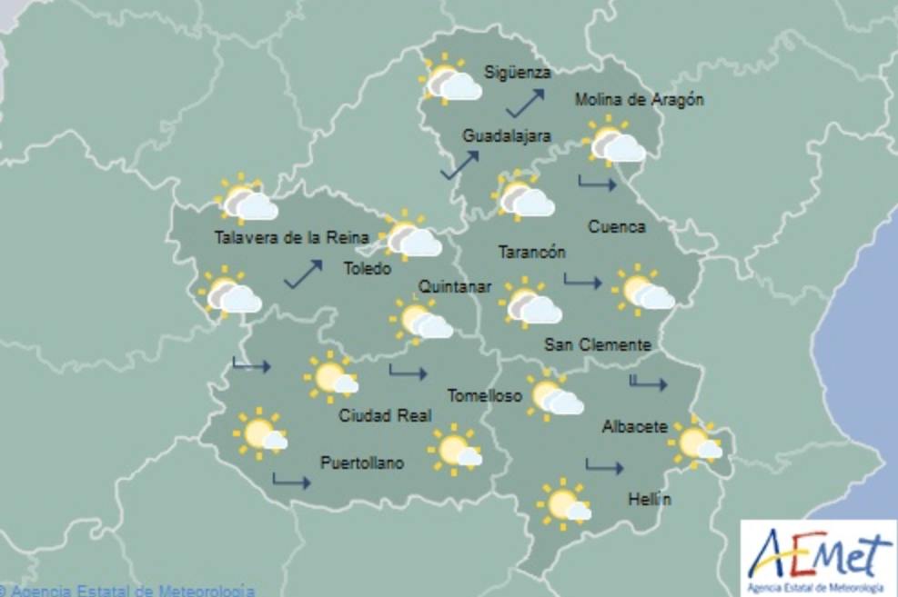 Mapa de la Aemet para CLM.