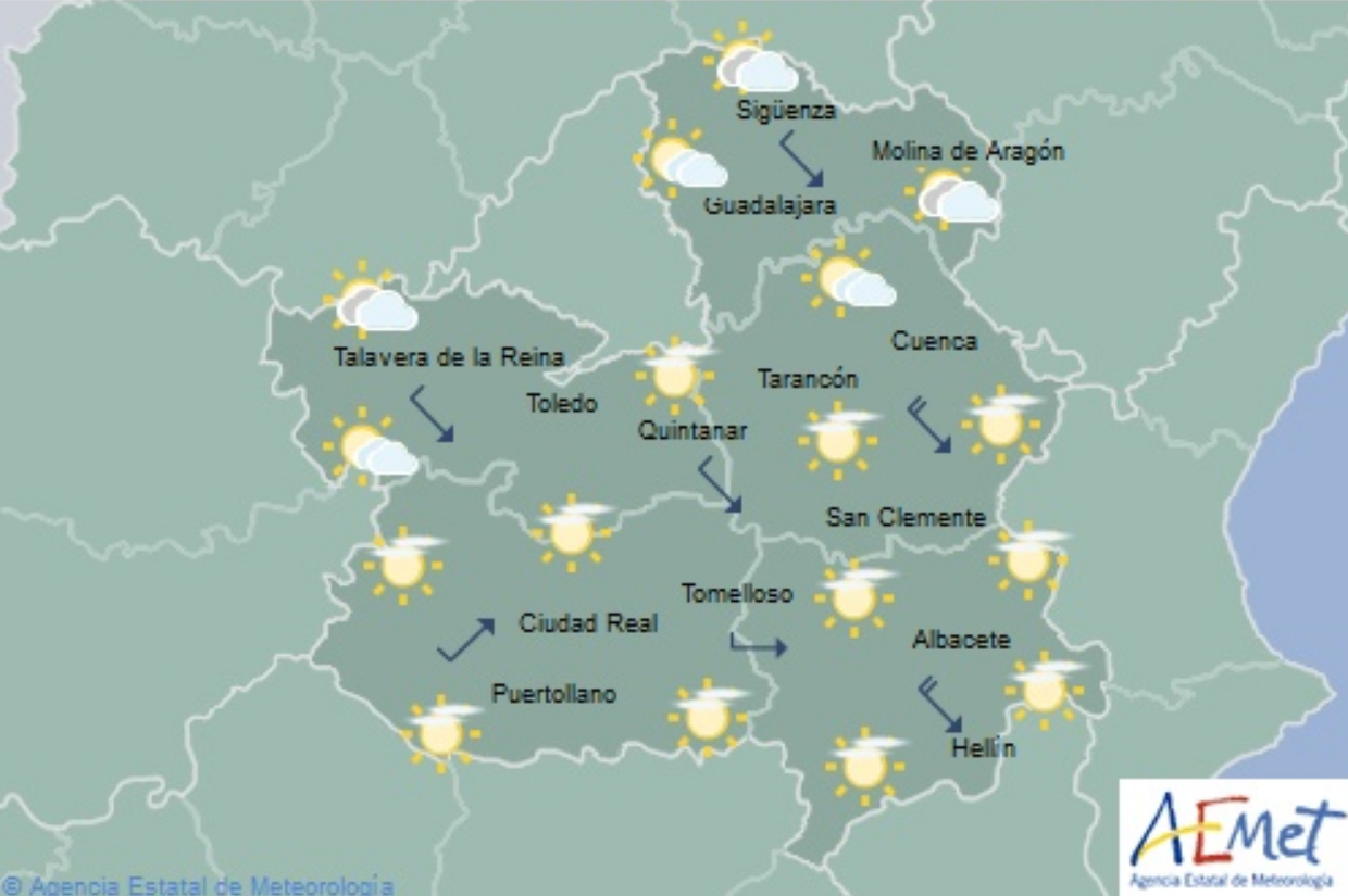 Tiempo previsto para el sábado en CLM.