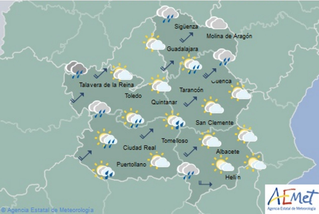 Previsiones de Aemet para hoy, martes 26 lluvias