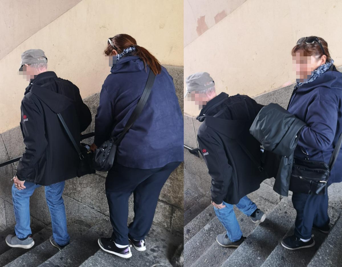 Una de las carteristas, robando en el casco de Toledo