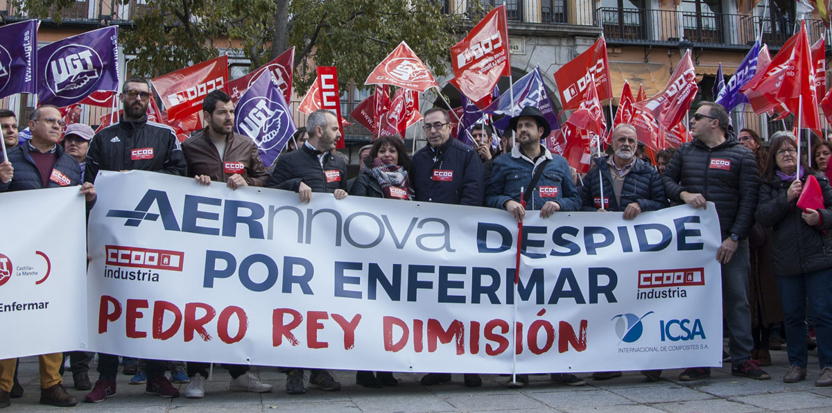Manifestación convocada por UGT y CCOO en Toledo.