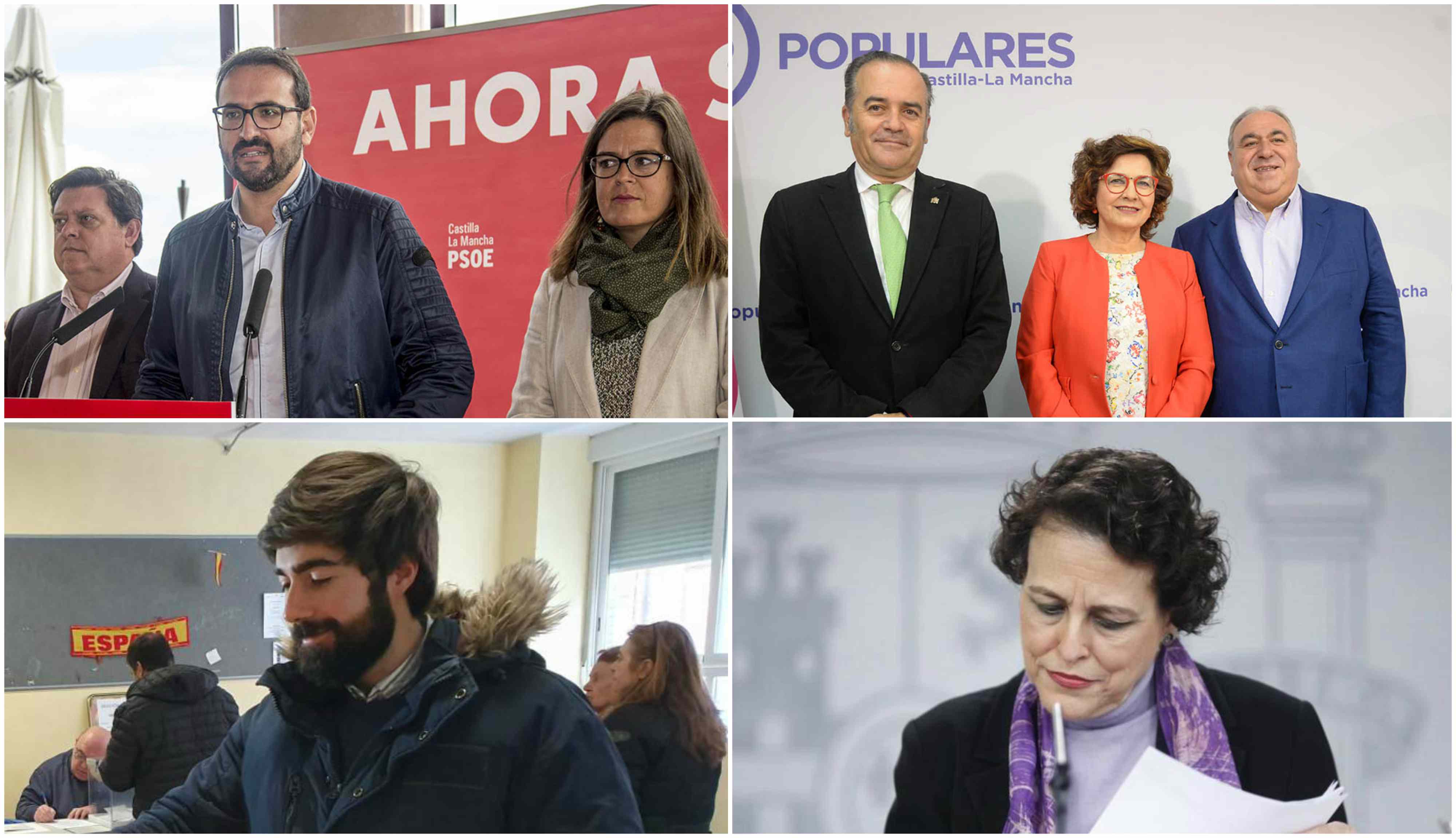 De arriba a abajo y de izquierda a derecha, Félix Ortega, Sergio Gutiérrez, Esther Padilla, José Julián Gregorio, Carmen Riolobos, Vicente Tirado, Manuel Mariscal y Magdalena Valerio.