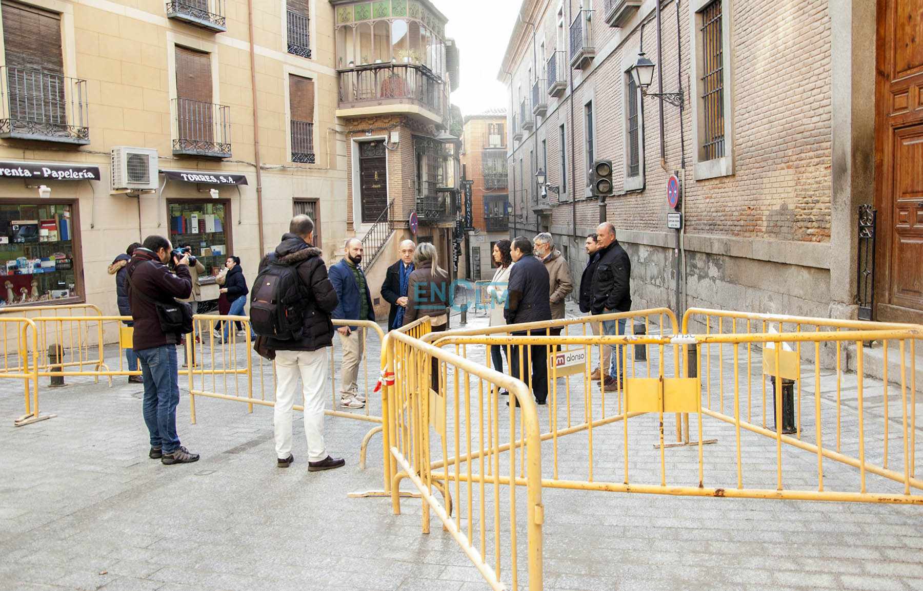 Milagros Tolón, en el final de las obras en la calle Navarro Ledesma, de Toledo