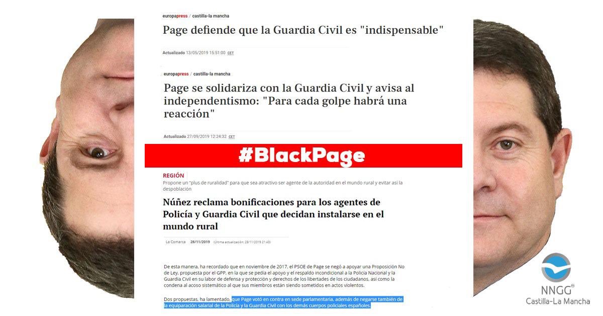 Una de las imágenes que ha difundido el PP de CLM bajo el hashtag #BlackPage.
