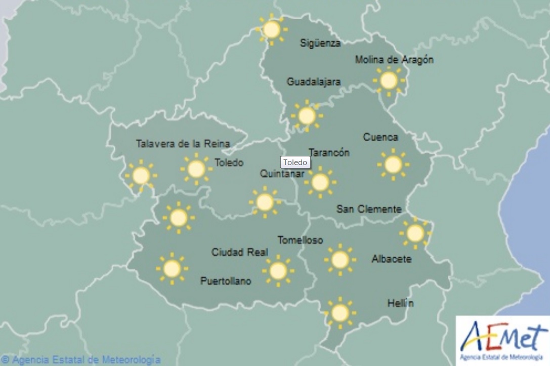 Mapa de la Aemet para CLM.