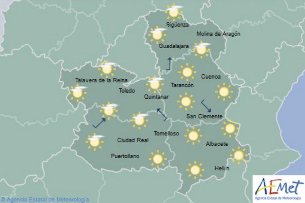 Mapa de la Aemet para CLM.