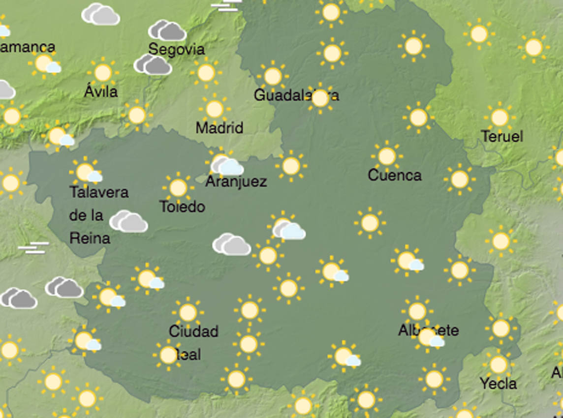 castilla temperaturas Previsiones de Aemet para hoy, lunes 10 de febrero.