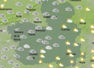 Previsiones de Aemet para hoy, lunes 17. temperaturas
