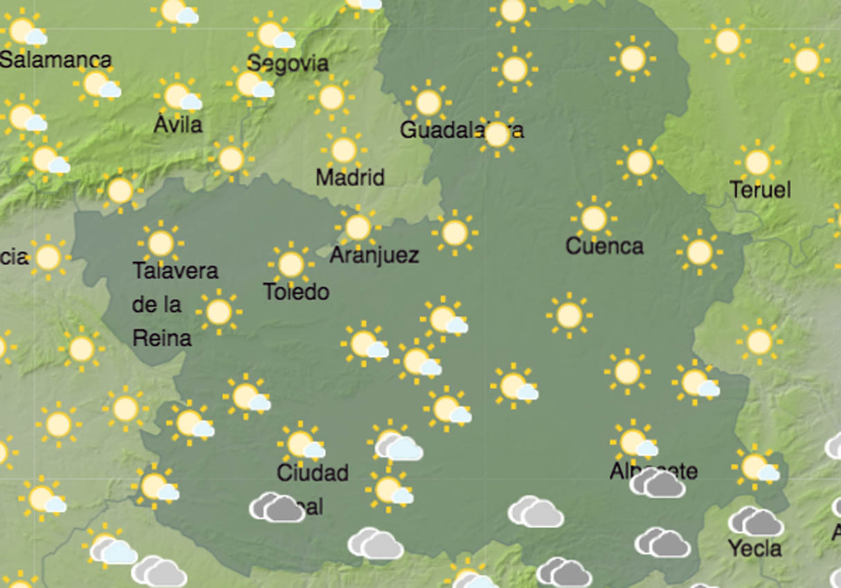 Previsiones de Aemet para hoy, miércoles 19. temperaturas