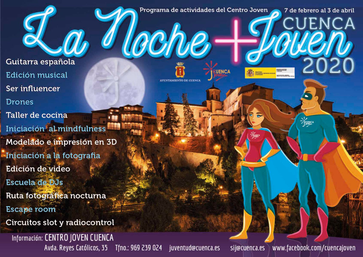 Cartel del programa La Noche +Joven de Cuenca.