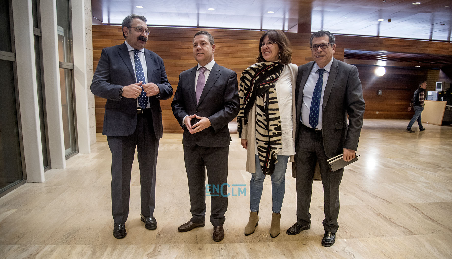 Jesús Fernández Sanz, Emiliano García-Page, Blanca Fernández y Javier Nicolás.