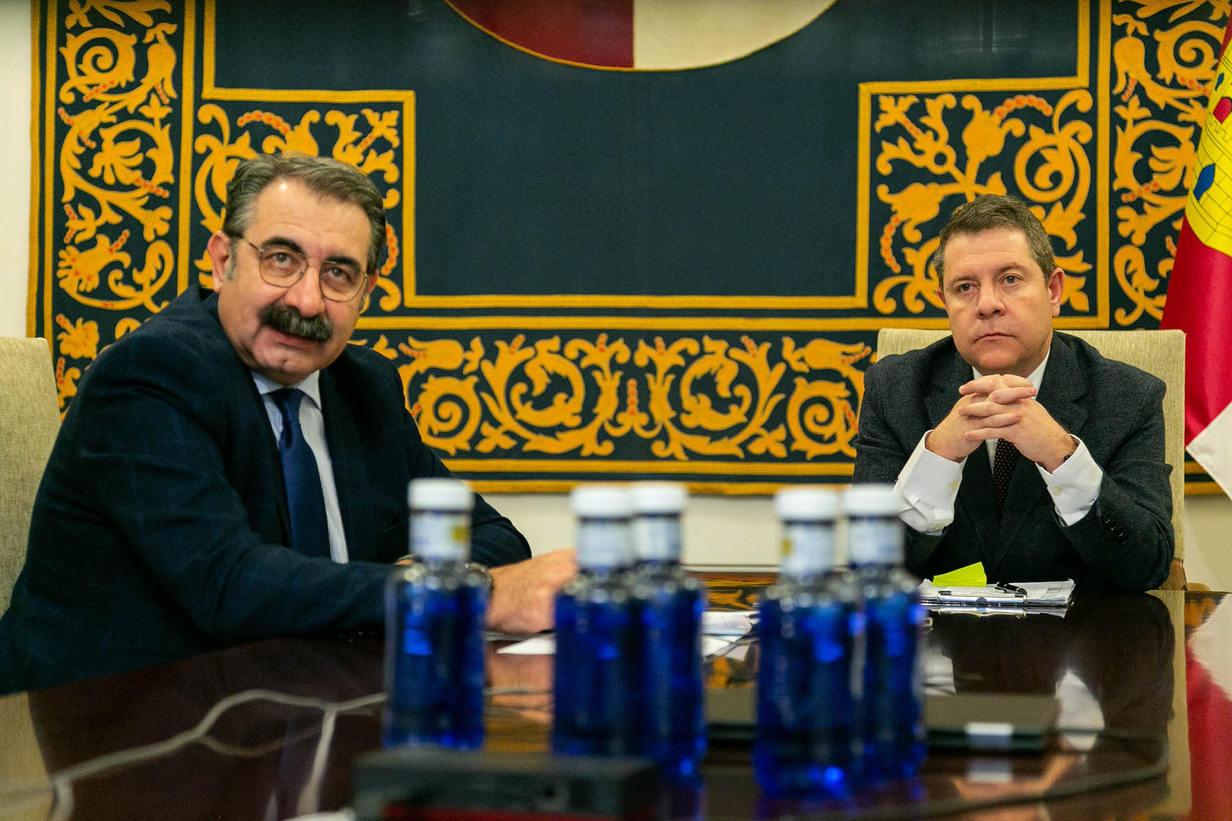 Jesús Fernández Sanz, consejero de Sanidad; y Emiliano García-Page, presidente de CLM.