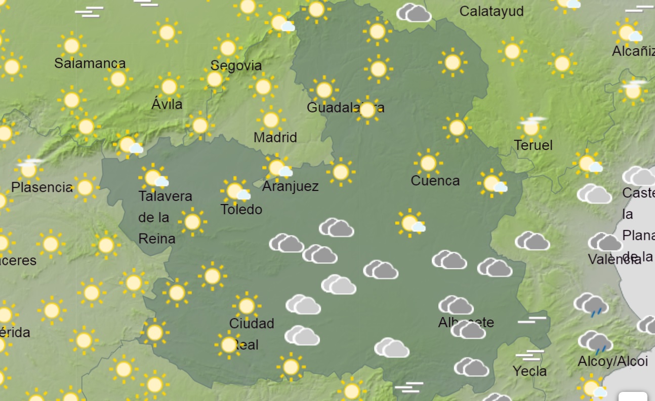 Mapa de la Aemet para CLM.