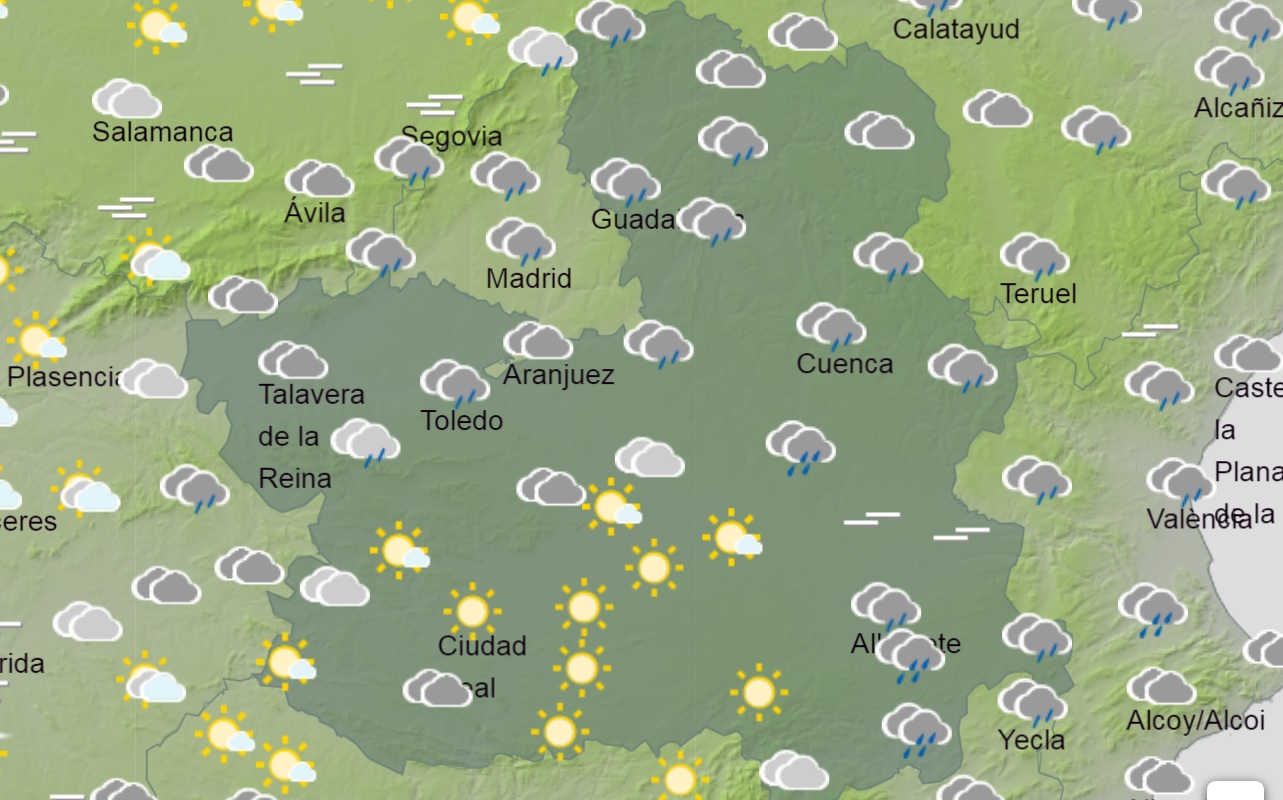 Previsiones de Aemet para hoy lunes en CLM.